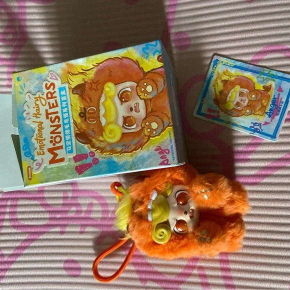 Emotional Hairy Monsters Plush Toy Set - Yellow and Orange - Picture 3 of 3